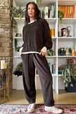 Terry B Lantern Sleeve Sweatshirt Coffee Bean